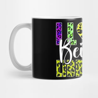 I Love Being A Librarian Leopard Valentines Day Librarian Mug